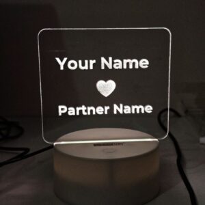 Customizable Love Acrylic LED Night Lamp (X Love Y) ? Black