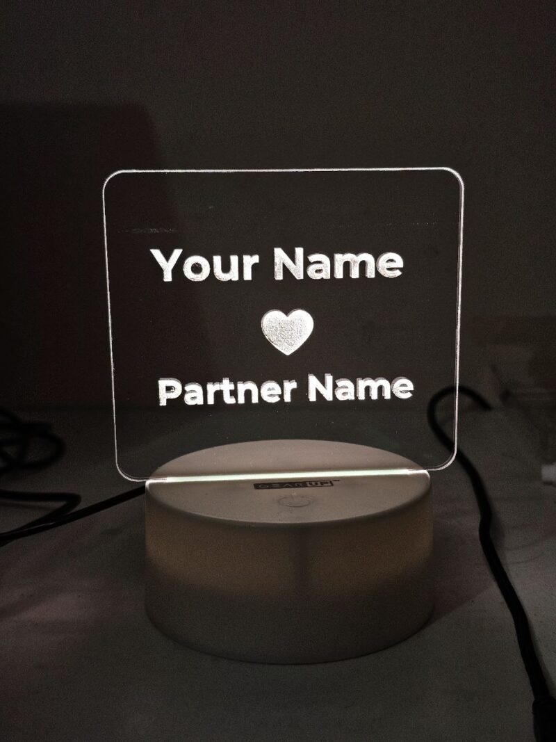 Customizable Love Acrylic LED Night Lamp (X Love Y) ? Black