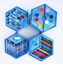 Art Set with Colors Box Pencil Colors, Crayons Colors, Water Color, Sketch Pens Set for Kids - 46 Pieces (P-3510)