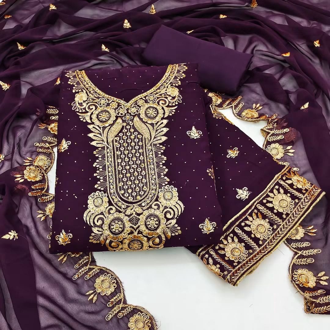 Georgette Embroidery Four Piece - Image 4